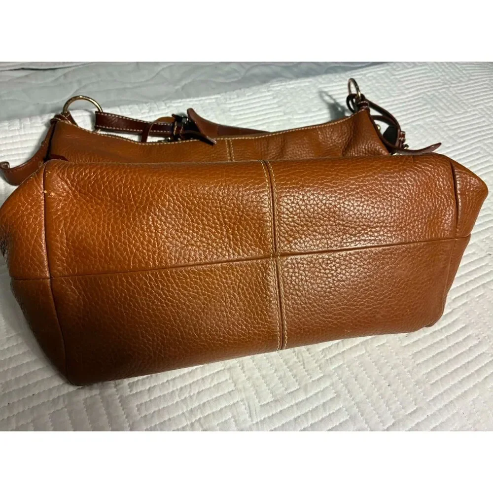 Dooney and Burke Leather Shoulder Bag-Cognac/Rust